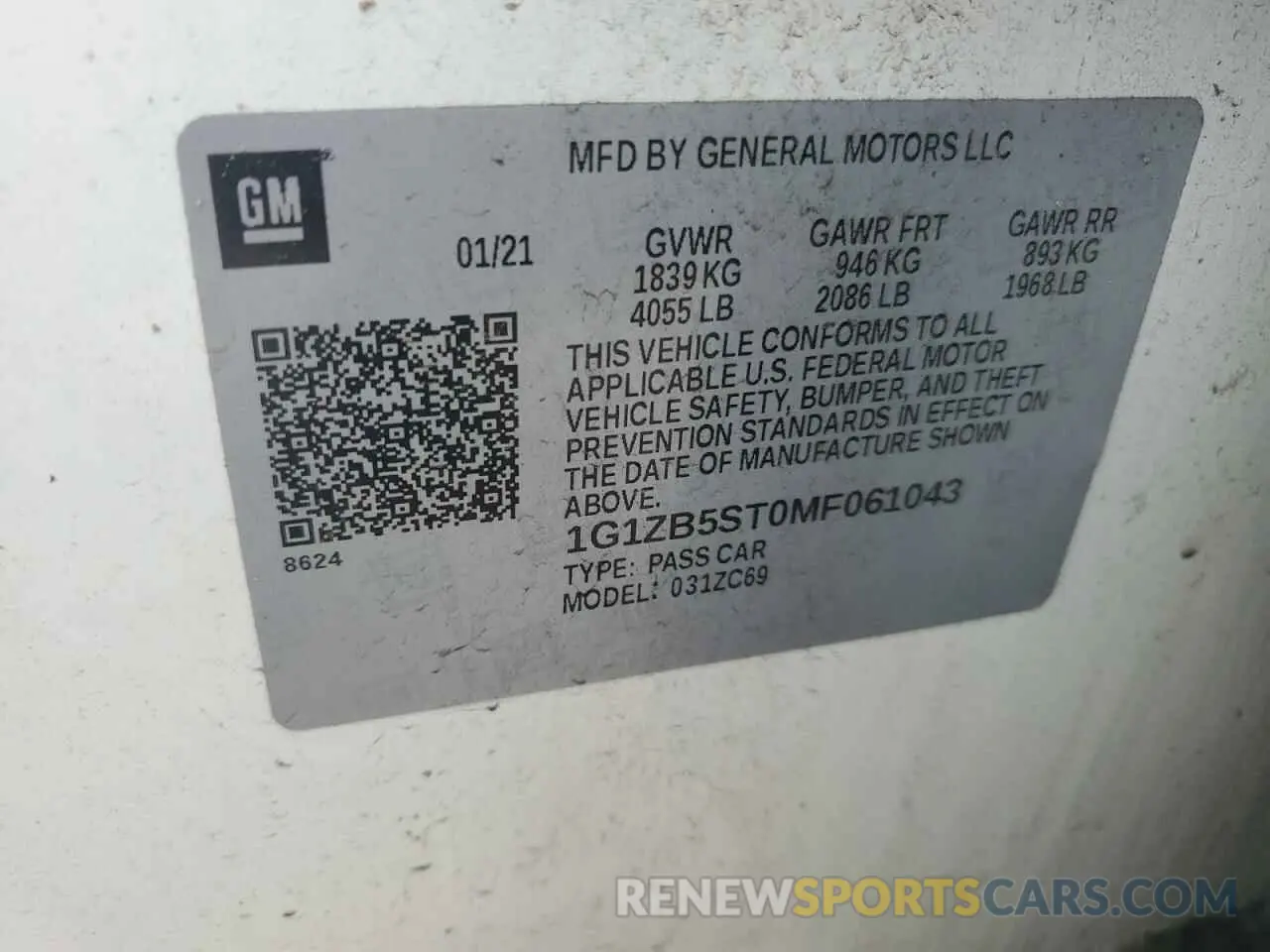 14 fotografías del automóvil dañado 1G1ZB5ST0MF061043 CHEVROLET MALIBU 2021