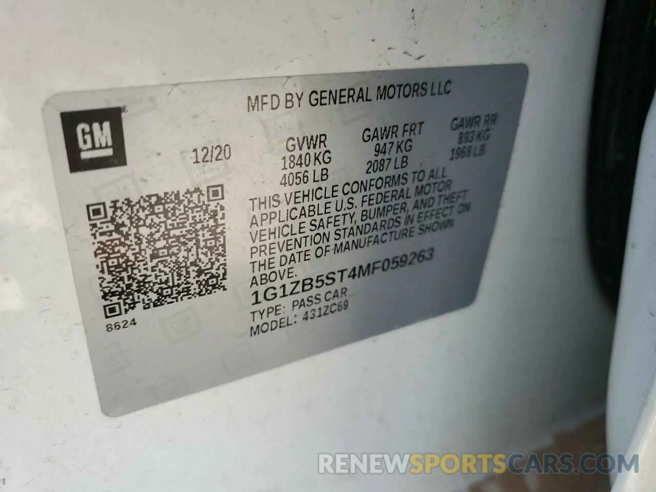 12 fotografías del automóvil dañado 1G1ZB5ST4MF059263 CHEVROLET MALIBU 2021