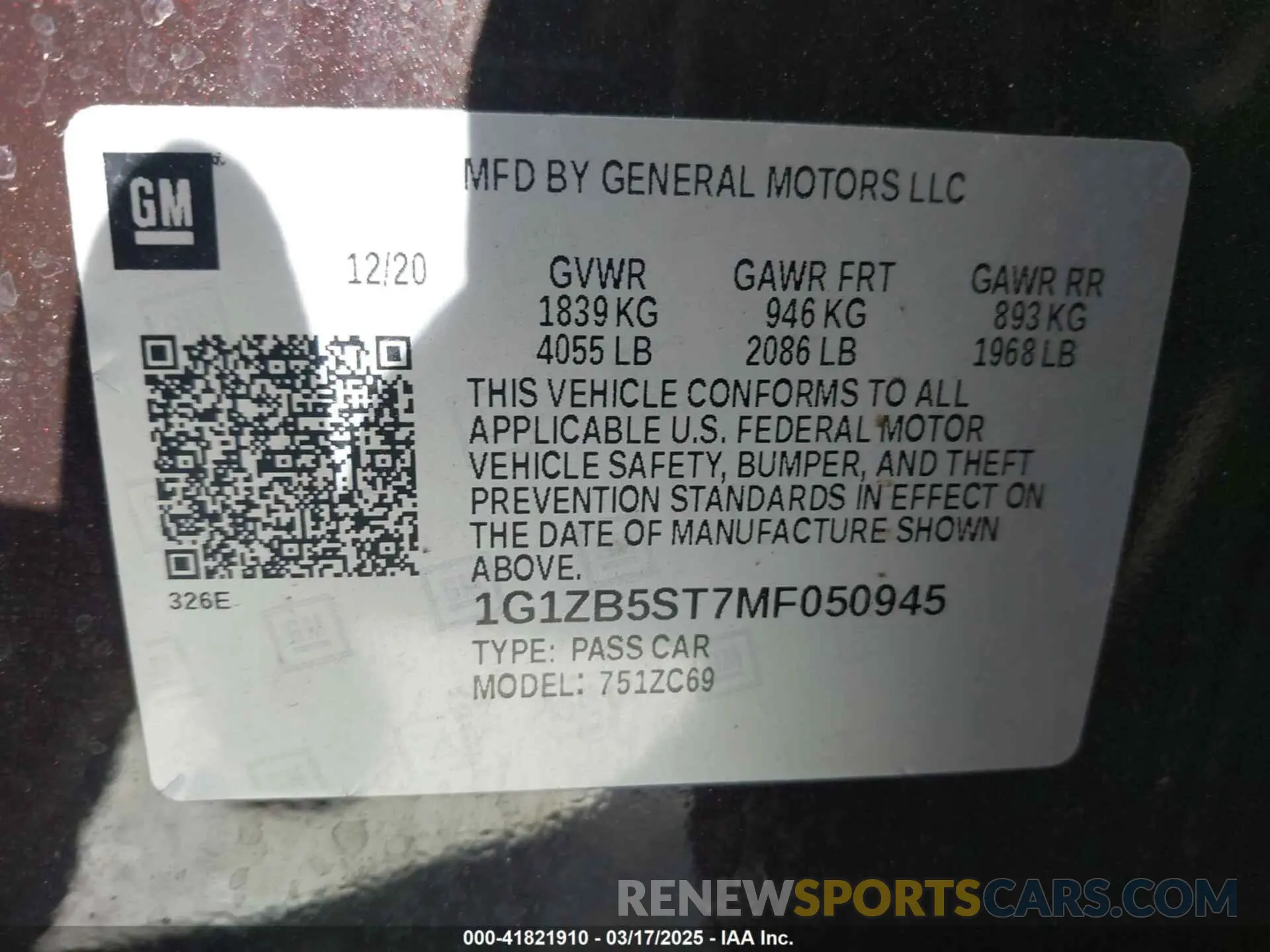 9 fotografías del automóvil dañado 1G1ZB5ST7MF050945 CHEVROLET MALIBU 2021