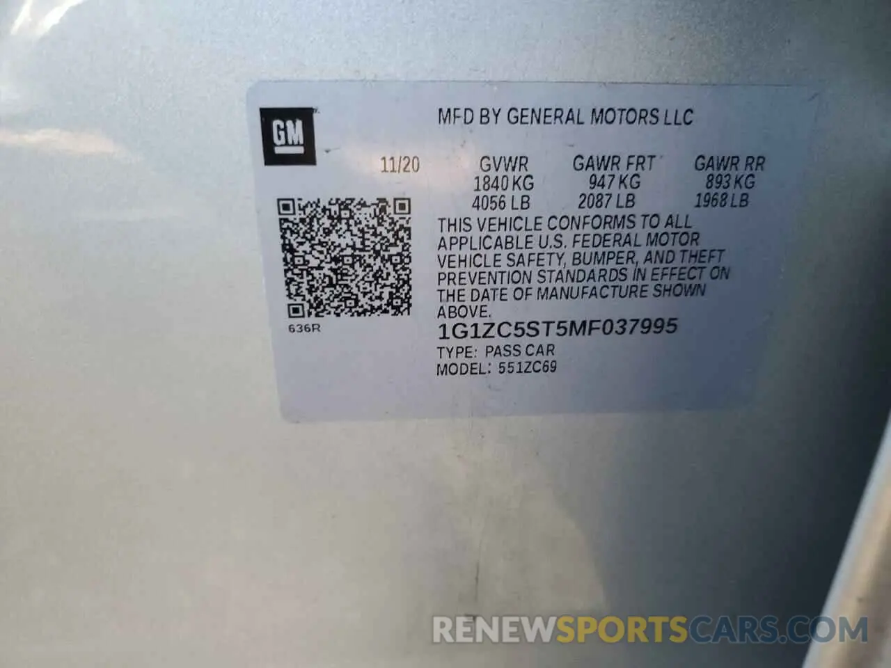 12 fotografías del automóvil dañado 1G1ZC5ST5MF037995 CHEVROLET MALIBU 2021