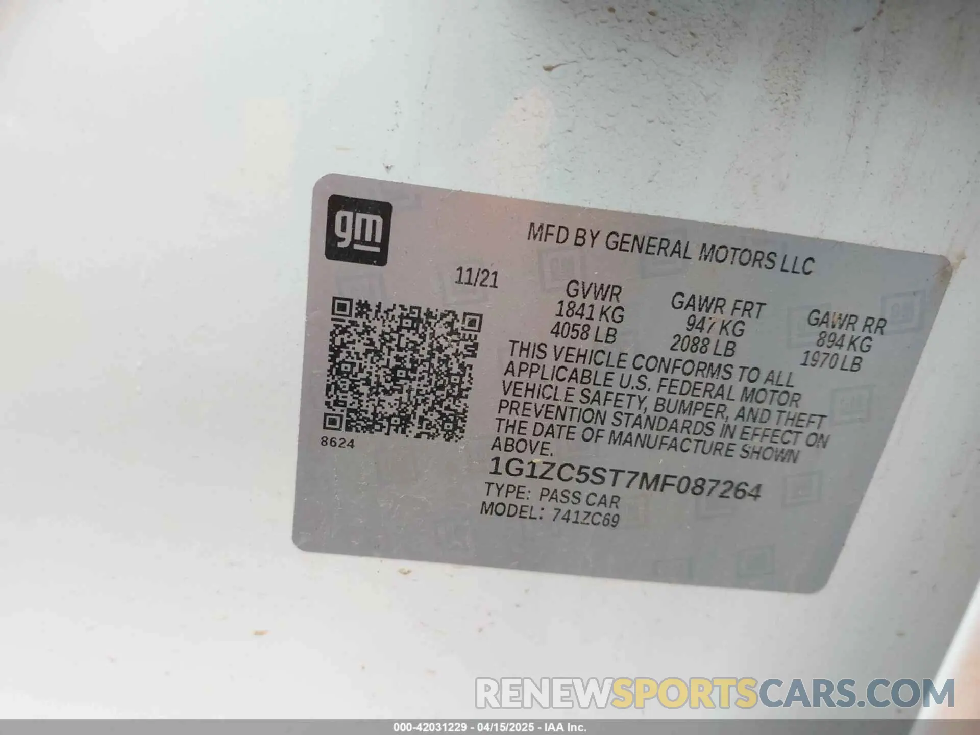9 fotografías del automóvil dañado 1G1ZC5ST7MF087264 CHEVROLET MALIBU 2021