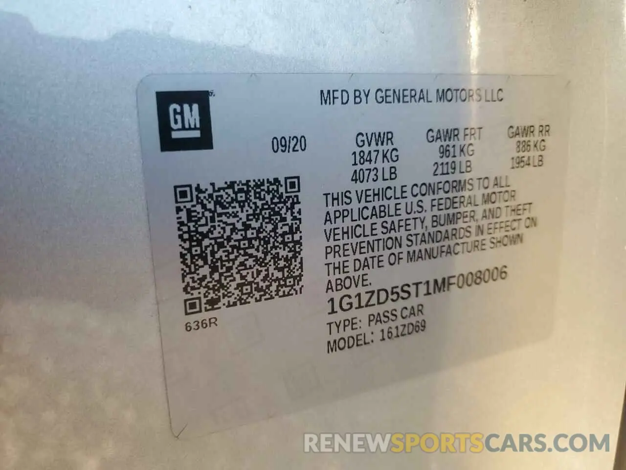 12 fotografías del automóvil dañado 1G1ZD5ST1MF008006 CHEVROLET MALIBU 2021