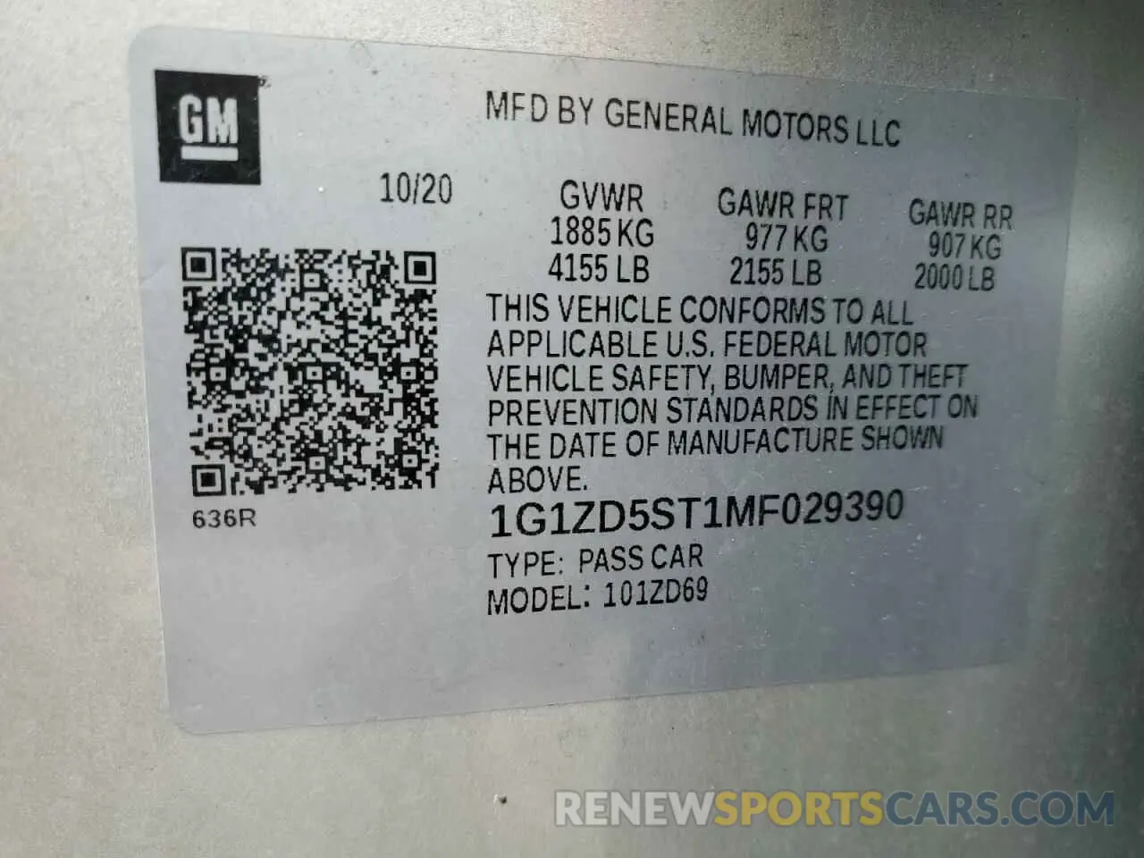 12 fotografías del automóvil dañado 1G1ZD5ST1MF029390 CHEVROLET MALIBU 2021