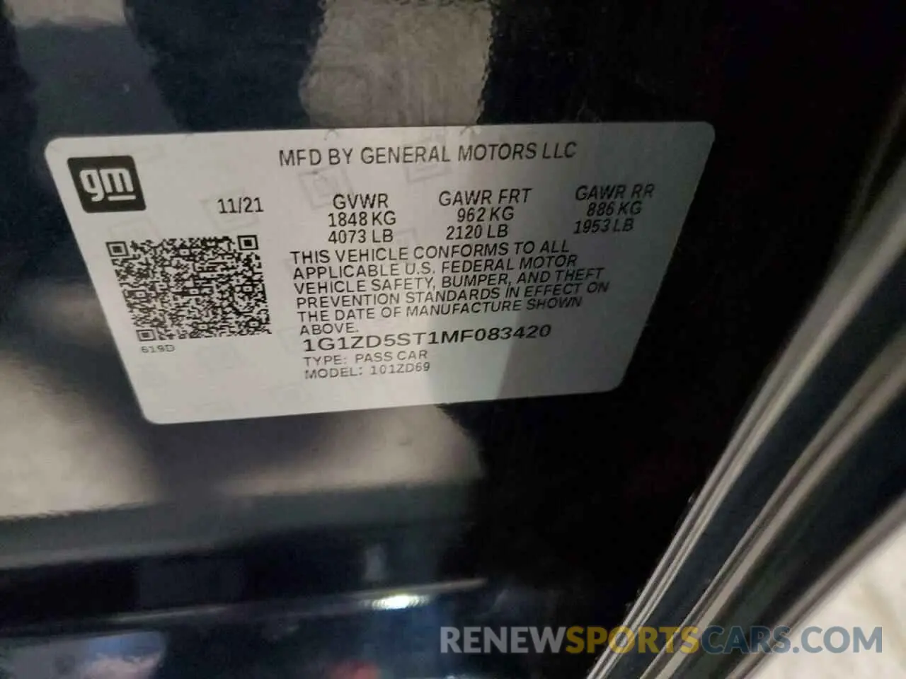 12 fotografías del automóvil dañado 1G1ZD5ST1MF083420 CHEVROLET MALIBU 2021