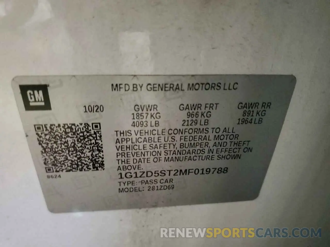 12 fotografías del automóvil dañado 1G1ZD5ST2MF019788 CHEVROLET MALIBU 2021
