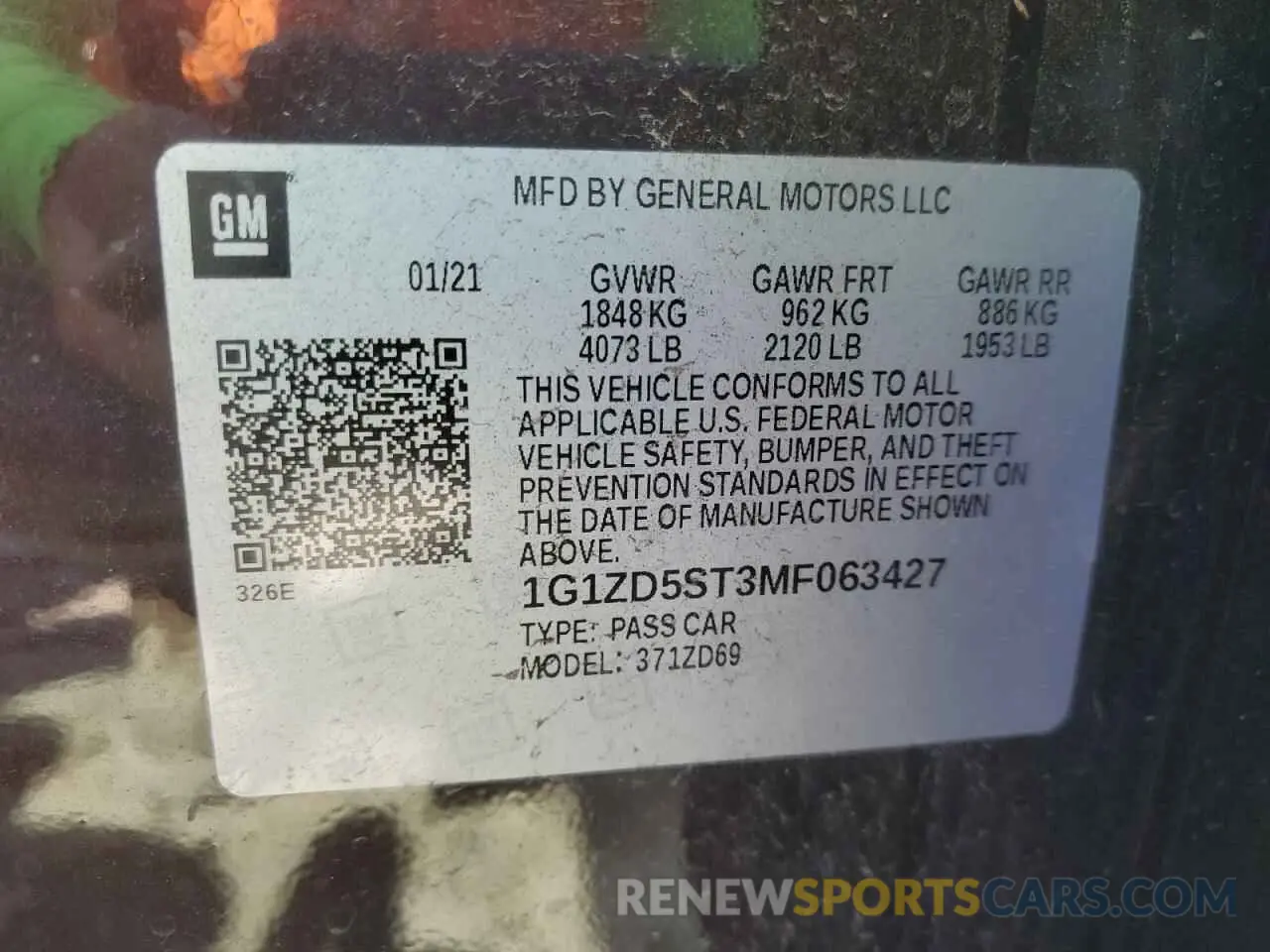 13 fotografías del automóvil dañado 1G1ZD5ST3MF063427 CHEVROLET MALIBU 2021