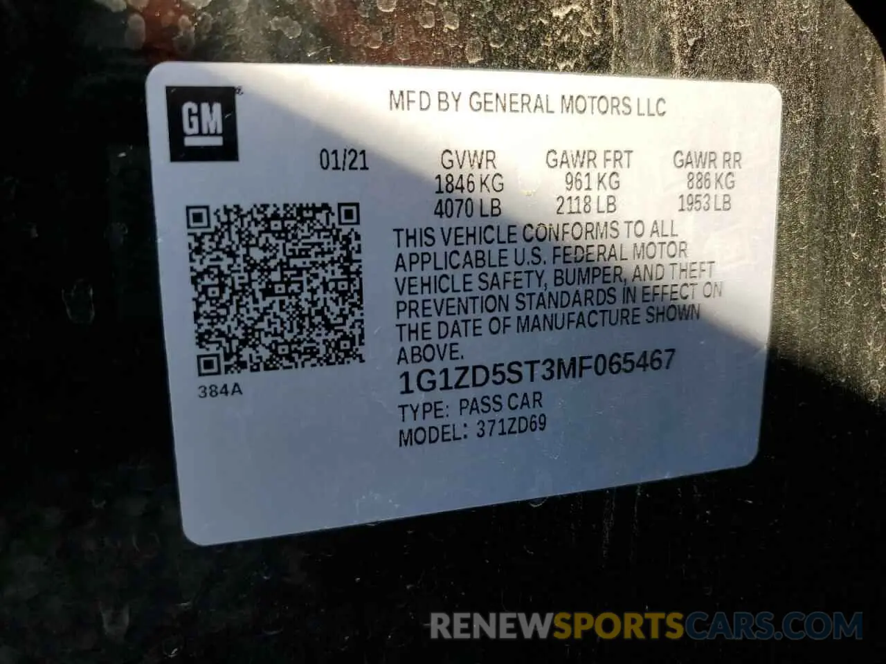 12 fotografías del automóvil dañado 1G1ZD5ST3MF065467 CHEVROLET MALIBU 2021