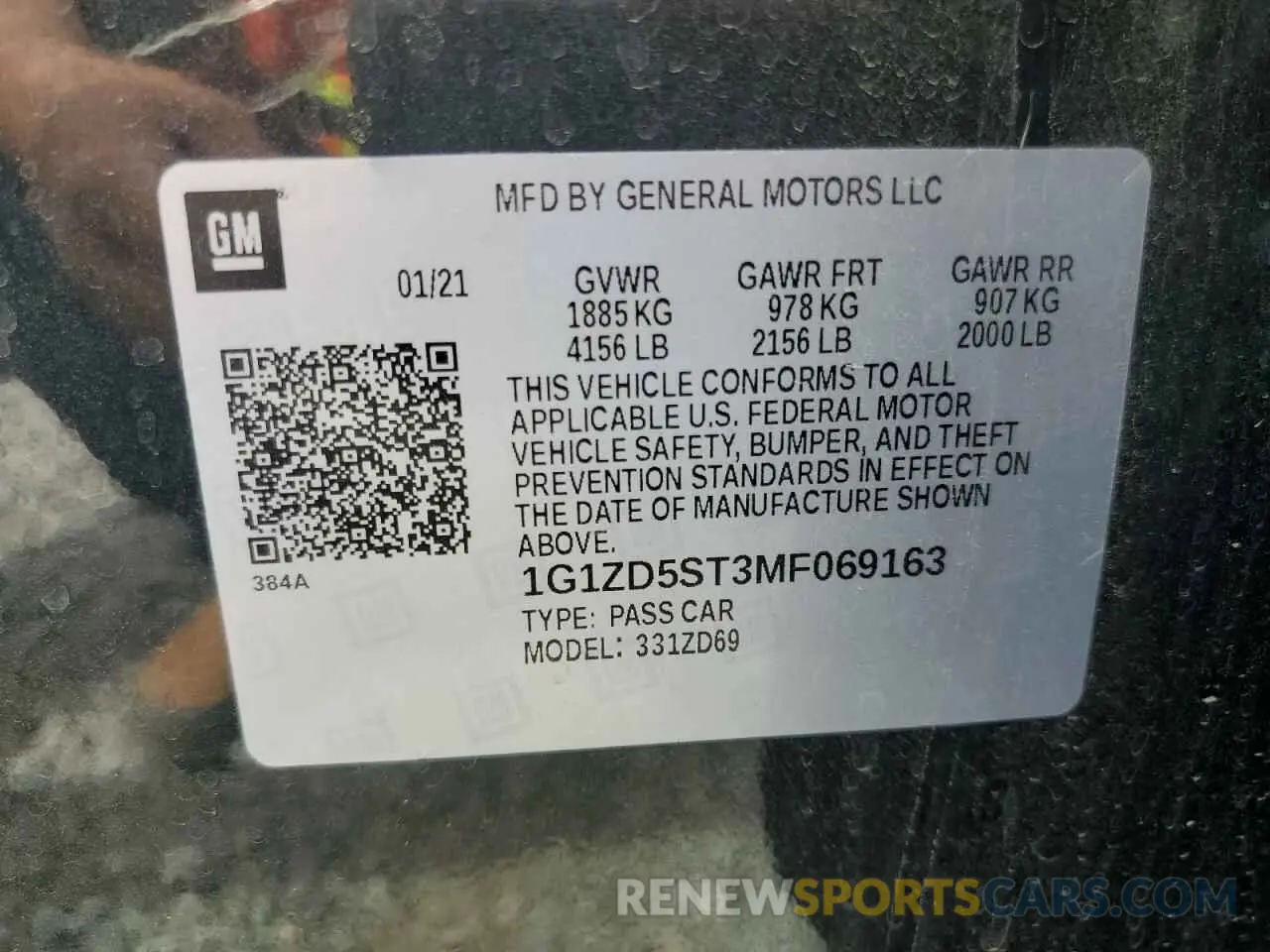 12 fotografías del automóvil dañado 1G1ZD5ST3MF069163 CHEVROLET MALIBU 2021