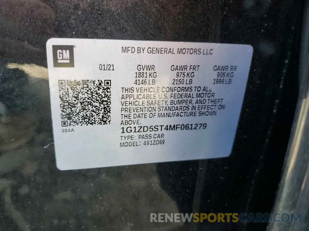 12 fotografías del automóvil dañado 1G1ZD5ST4MF061279 CHEVROLET MALIBU 2021