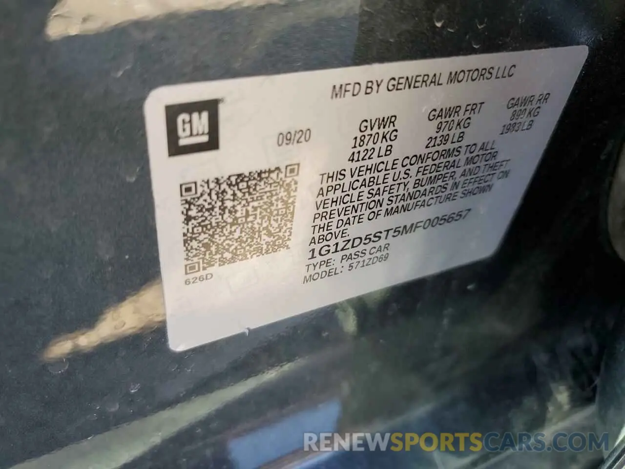 14 fotografías del automóvil dañado 1G1ZD5ST5MF005657 CHEVROLET MALIBU 2021