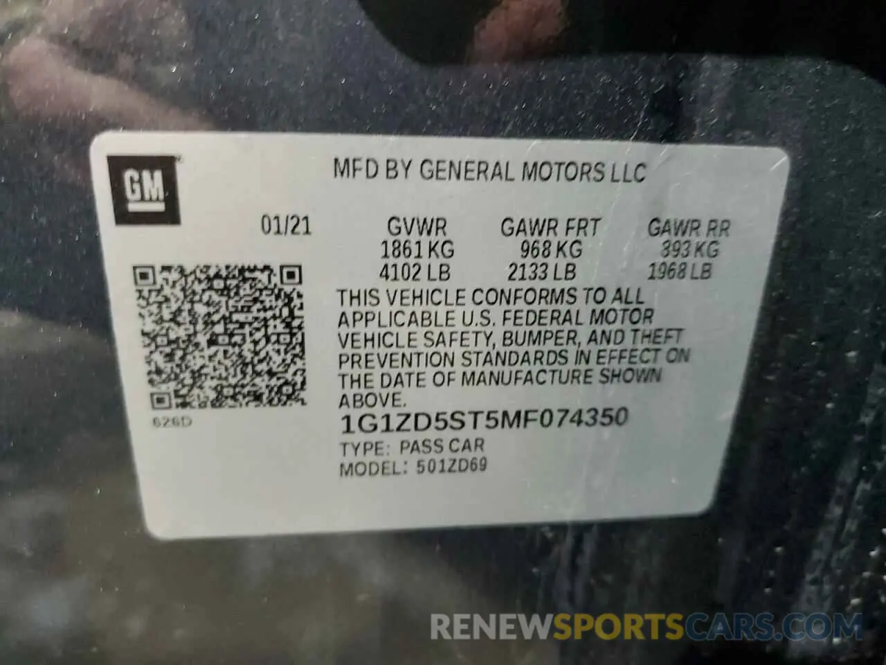 12 fotografías del automóvil dañado 1G1ZD5ST5MF074350 CHEVROLET MALIBU 2021