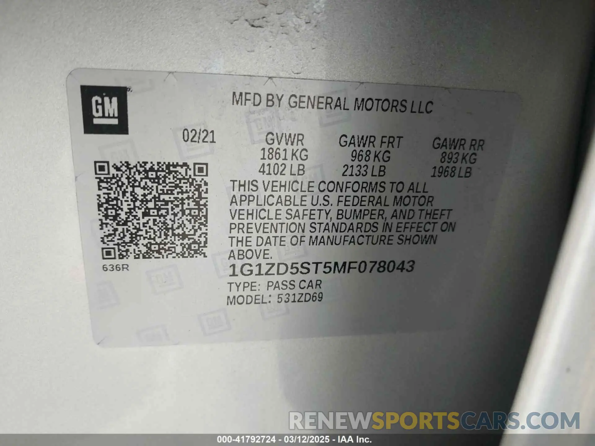 9 fotografías del automóvil dañado 1G1ZD5ST5MF078043 CHEVROLET MALIBU 2021
