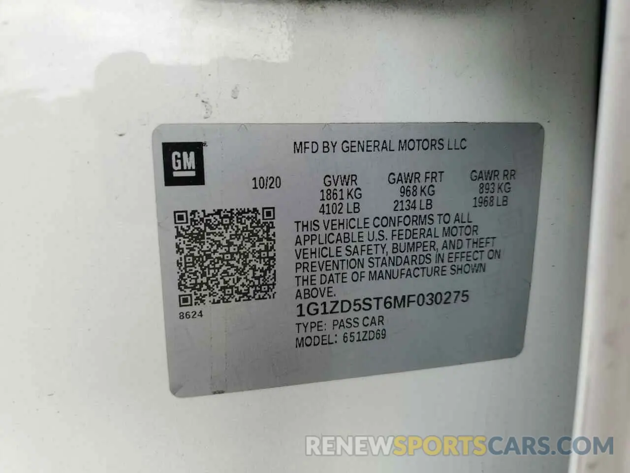 12 fotografías del automóvil dañado 1G1ZD5ST6MF030275 CHEVROLET MALIBU 2021