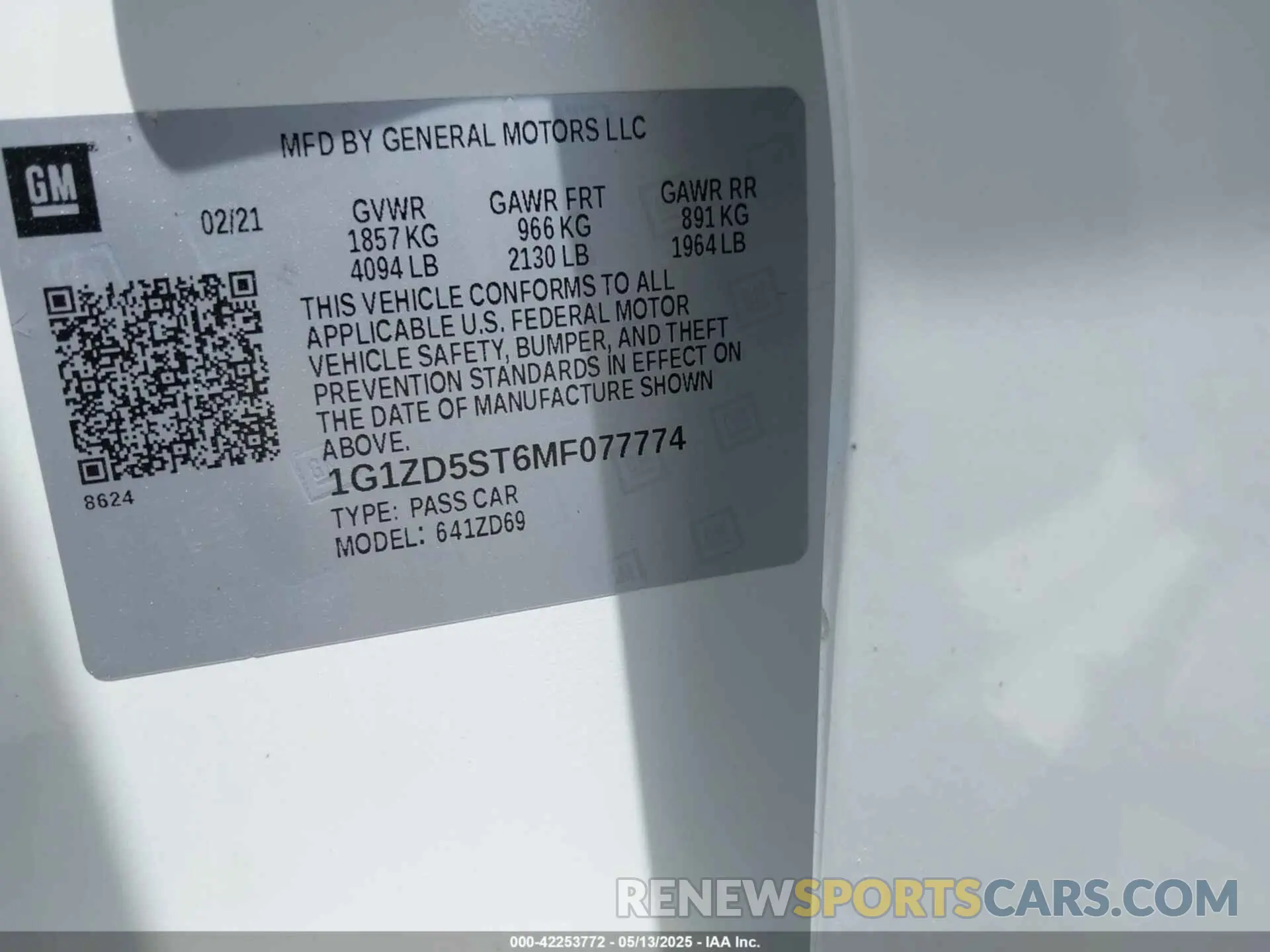 9 fotografías del automóvil dañado 1G1ZD5ST6MF077774 CHEVROLET MALIBU 2021