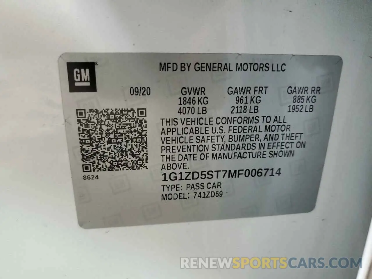 12 fotografías del automóvil dañado 1G1ZD5ST7MF006714 CHEVROLET MALIBU 2021