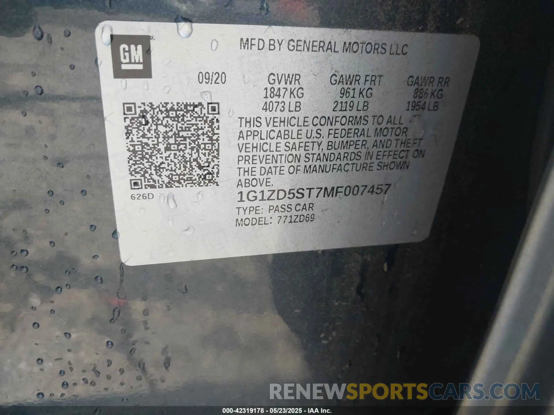 9 fotografías del automóvil dañado 1G1ZD5ST7MF007457 CHEVROLET MALIBU 2021