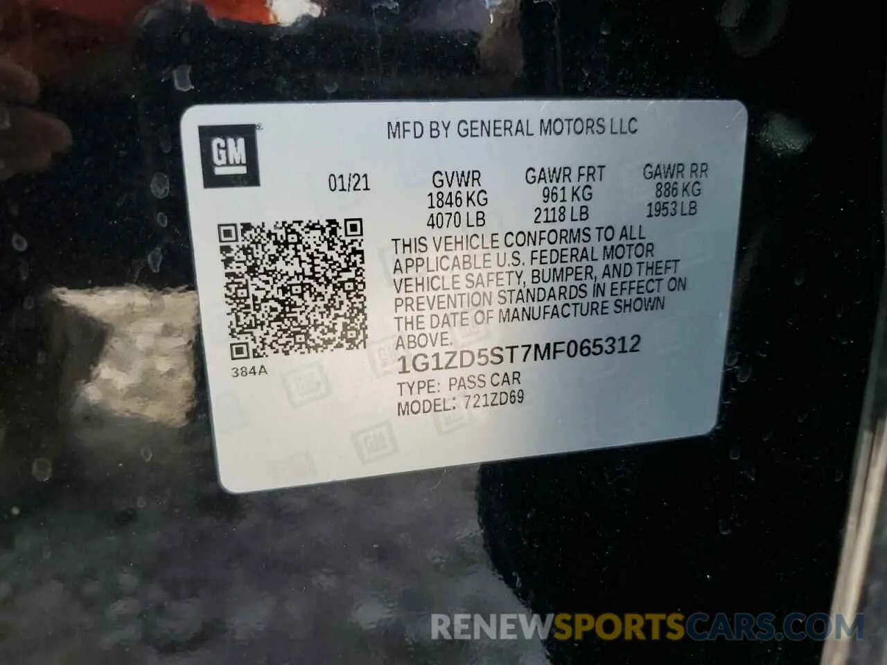 13 fotografías del automóvil dañado 1G1ZD5ST7MF065312 CHEVROLET MALIBU 2021