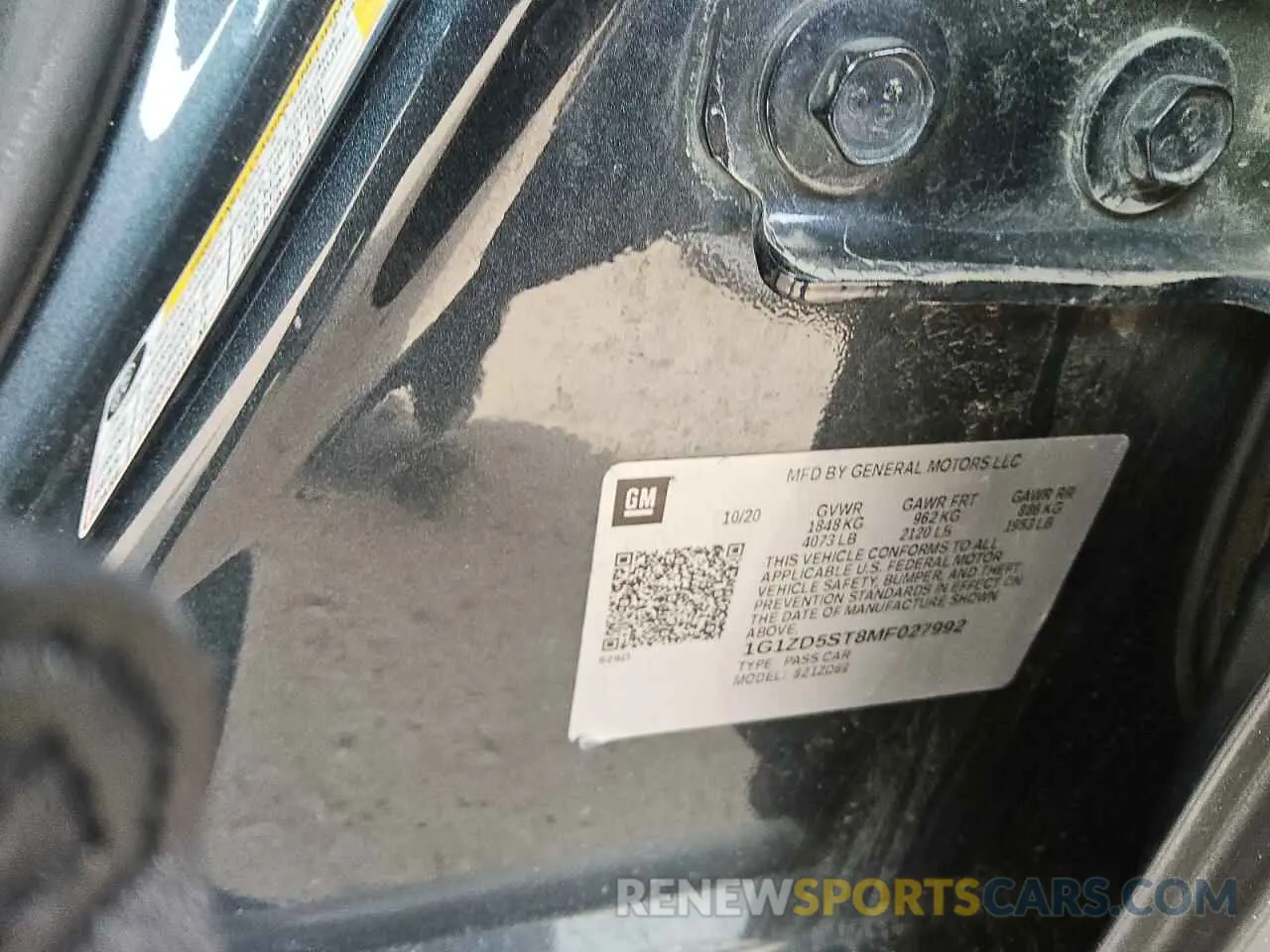 12 fotografías del automóvil dañado 1G1ZD5ST8MF027992 CHEVROLET MALIBU 2021