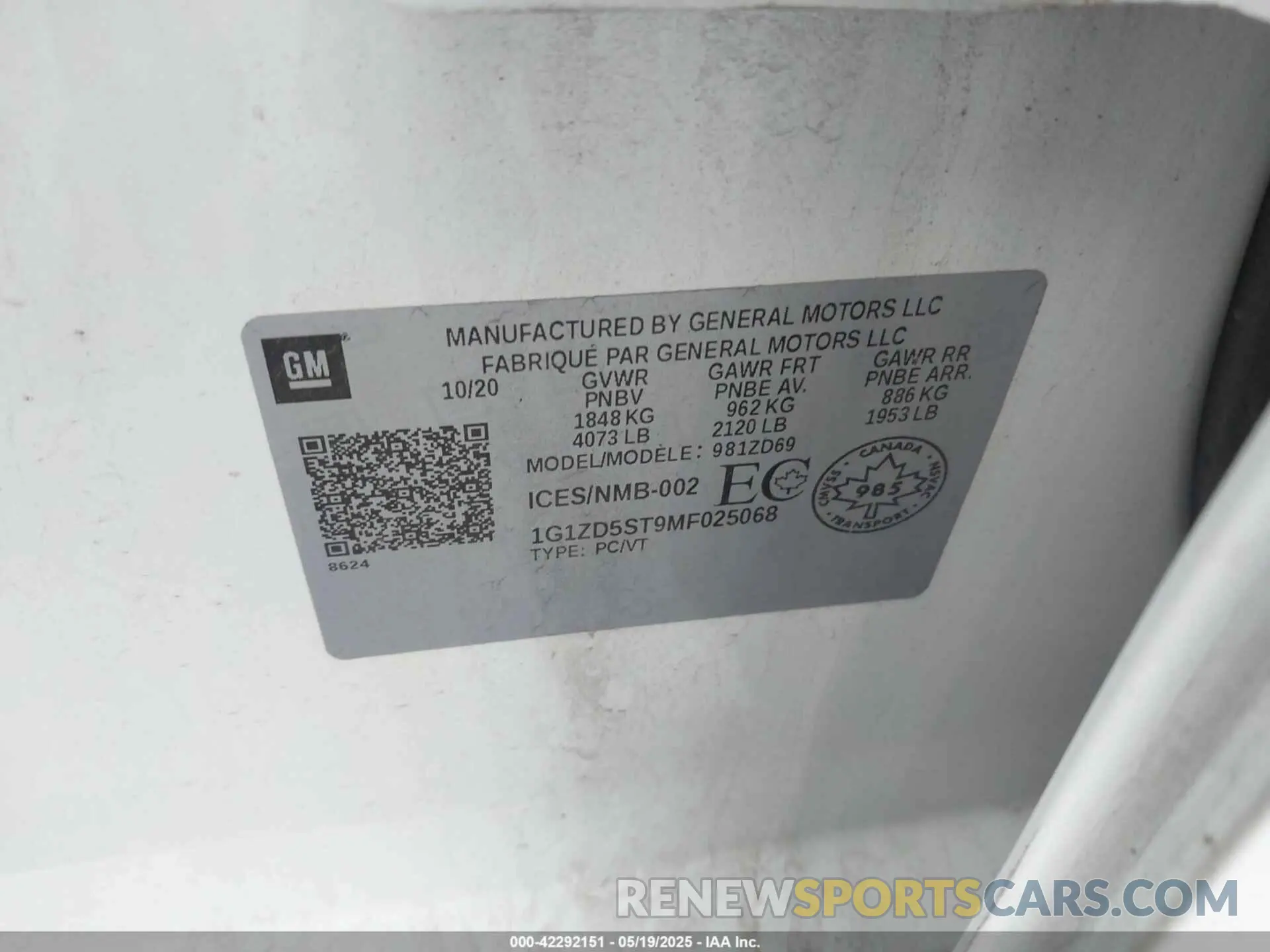 9 fotografías del automóvil dañado 1G1ZD5ST9MF025068 CHEVROLET MALIBU 2021