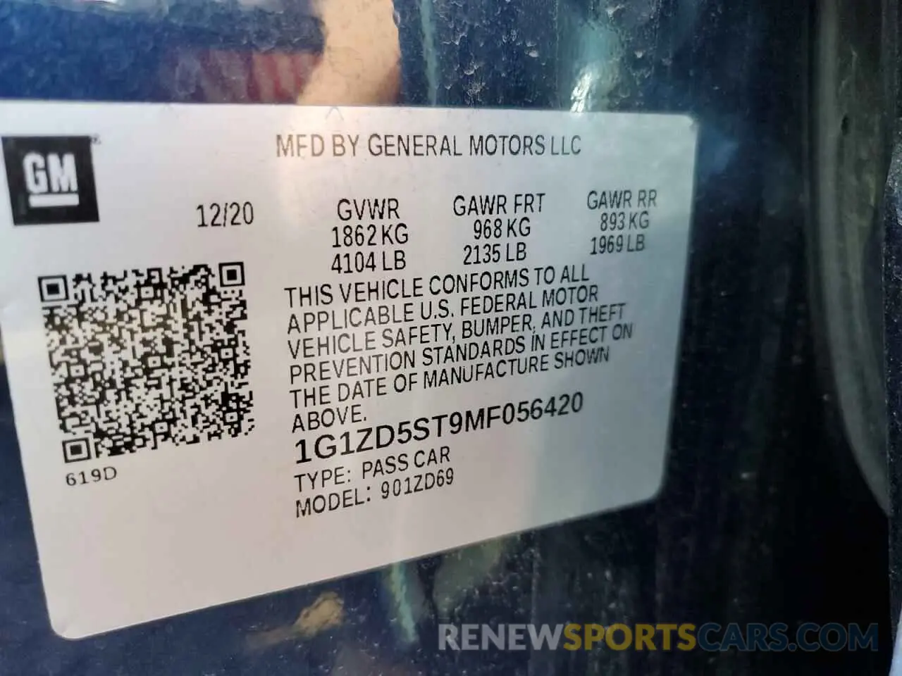 12 fotografías del automóvil dañado 1G1ZD5ST9MF056420 CHEVROLET MALIBU 2021