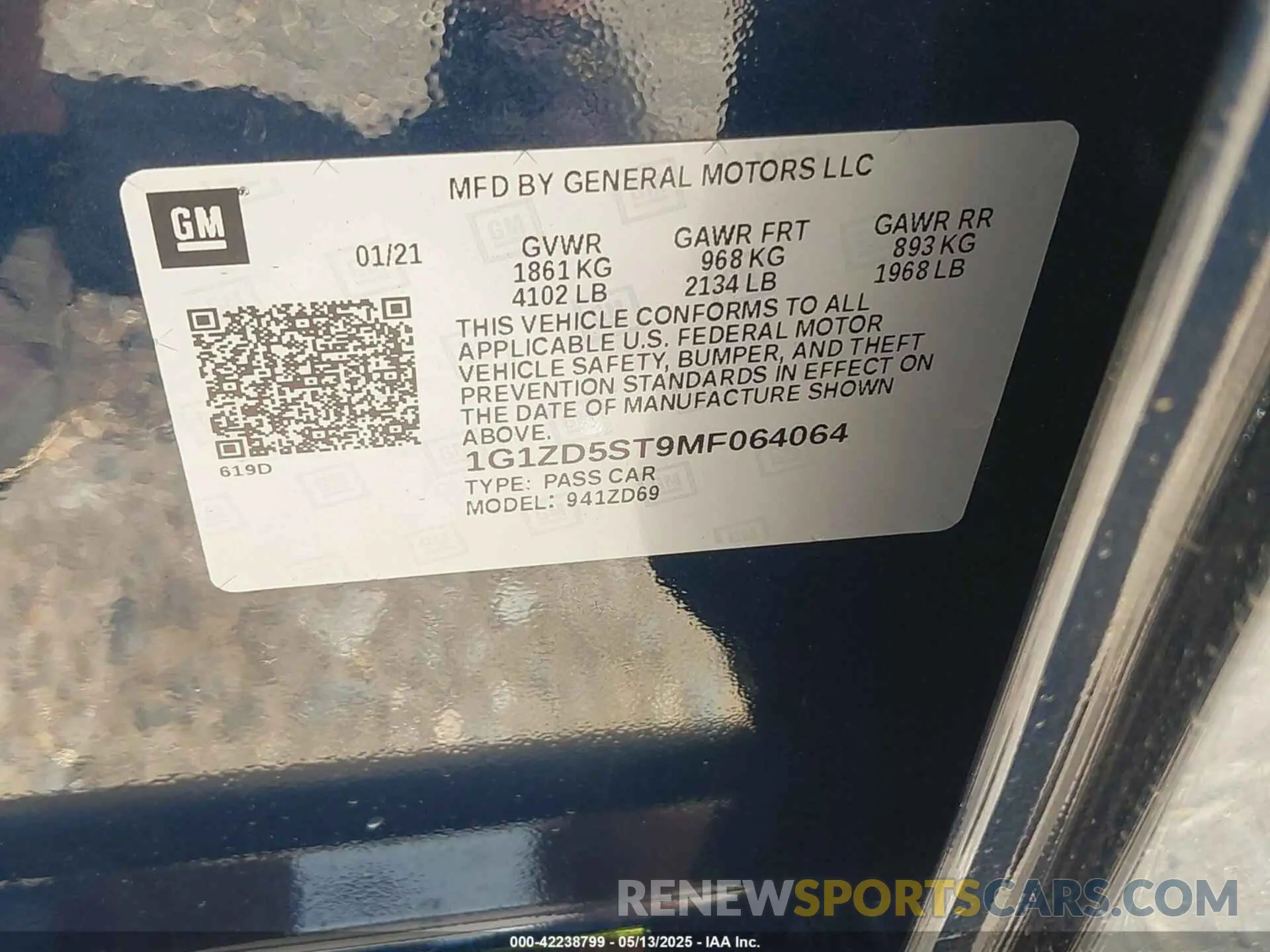 9 fotografías del automóvil dañado 1G1ZD5ST9MF064064 CHEVROLET MALIBU 2021