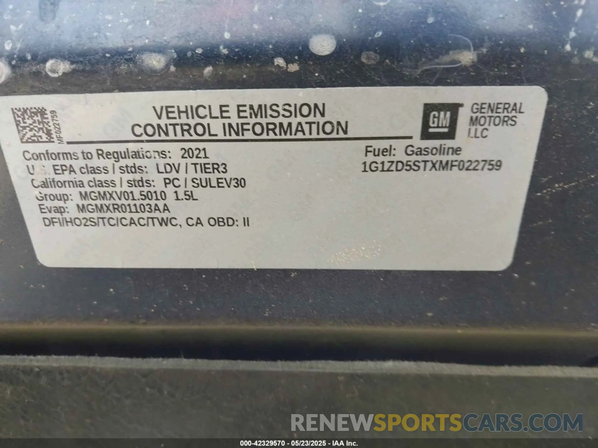 9 fotografías del automóvil dañado 1G1ZD5STXMF022759 CHEVROLET MALIBU 2021
