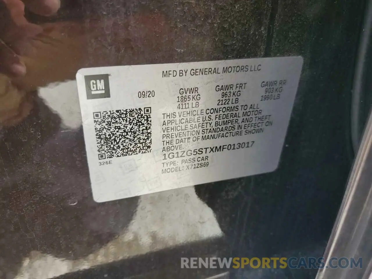 14 fotografías del automóvil dañado 1G1ZG5STXMF013017 CHEVROLET MALIBU 2021