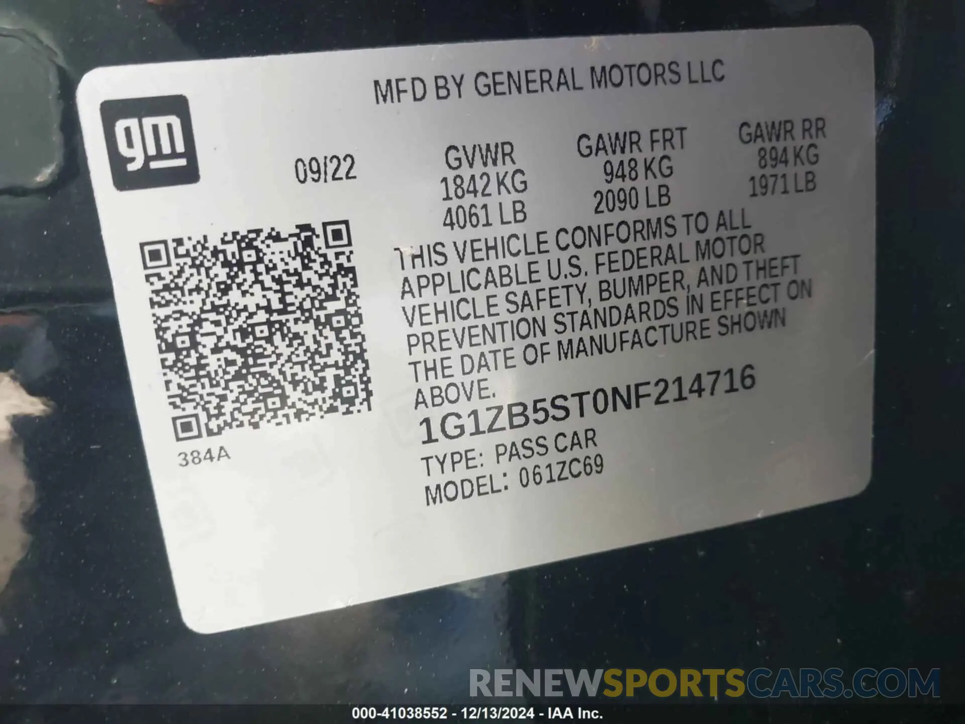 9 fotografías del automóvil dañado 1G1ZB5ST0NF214716 CHEVROLET MALIBU 2022