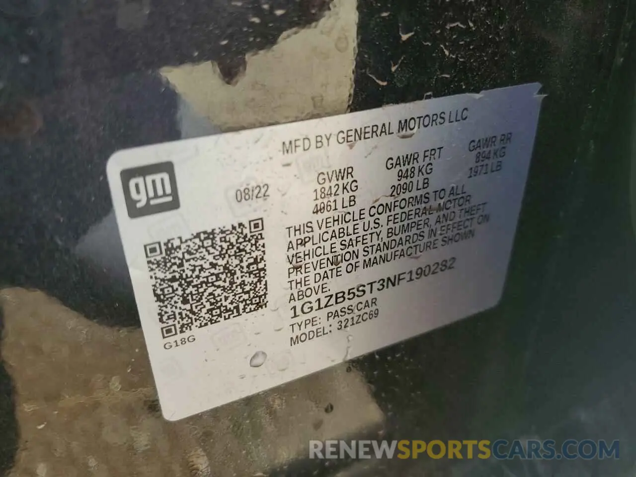 12 fotografías del automóvil dañado 1G1ZB5ST3NF190282 CHEVROLET MALIBU 2022