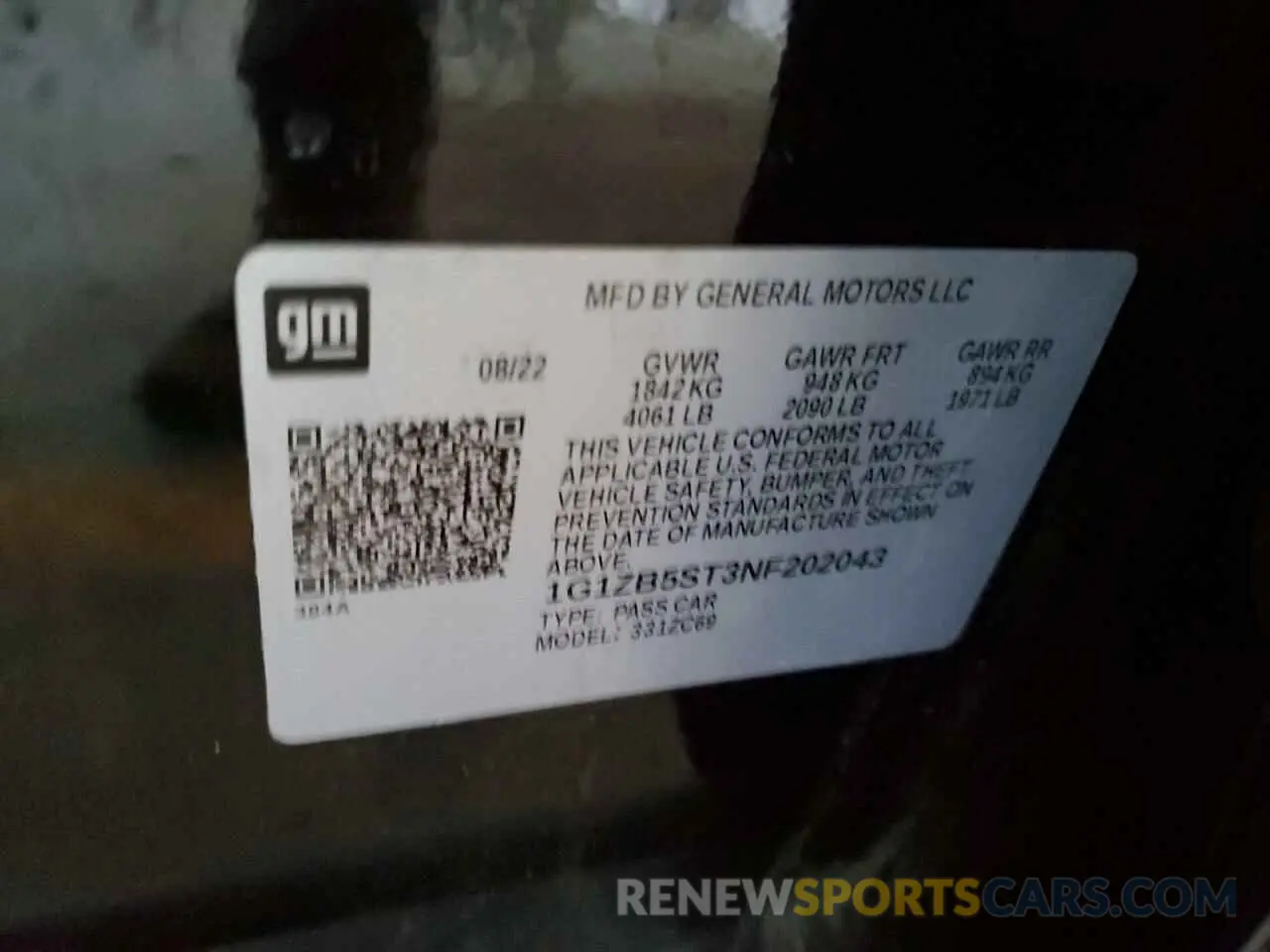 12 fotografías del automóvil dañado 1G1ZB5ST3NF202043 CHEVROLET MALIBU 2022