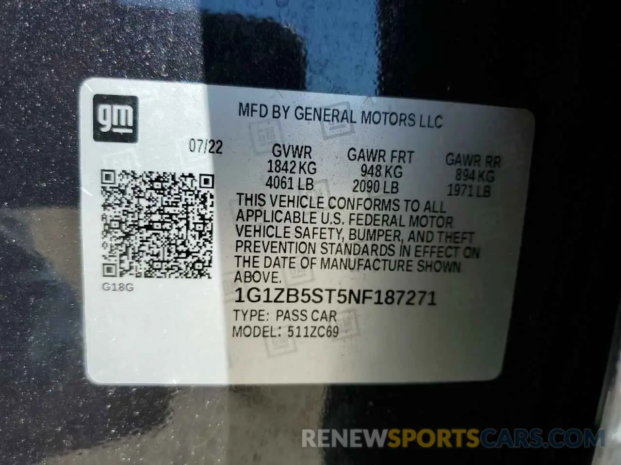 12 fotografías del automóvil dañado 1G1ZB5ST5NF187271 CHEVROLET MALIBU 2022