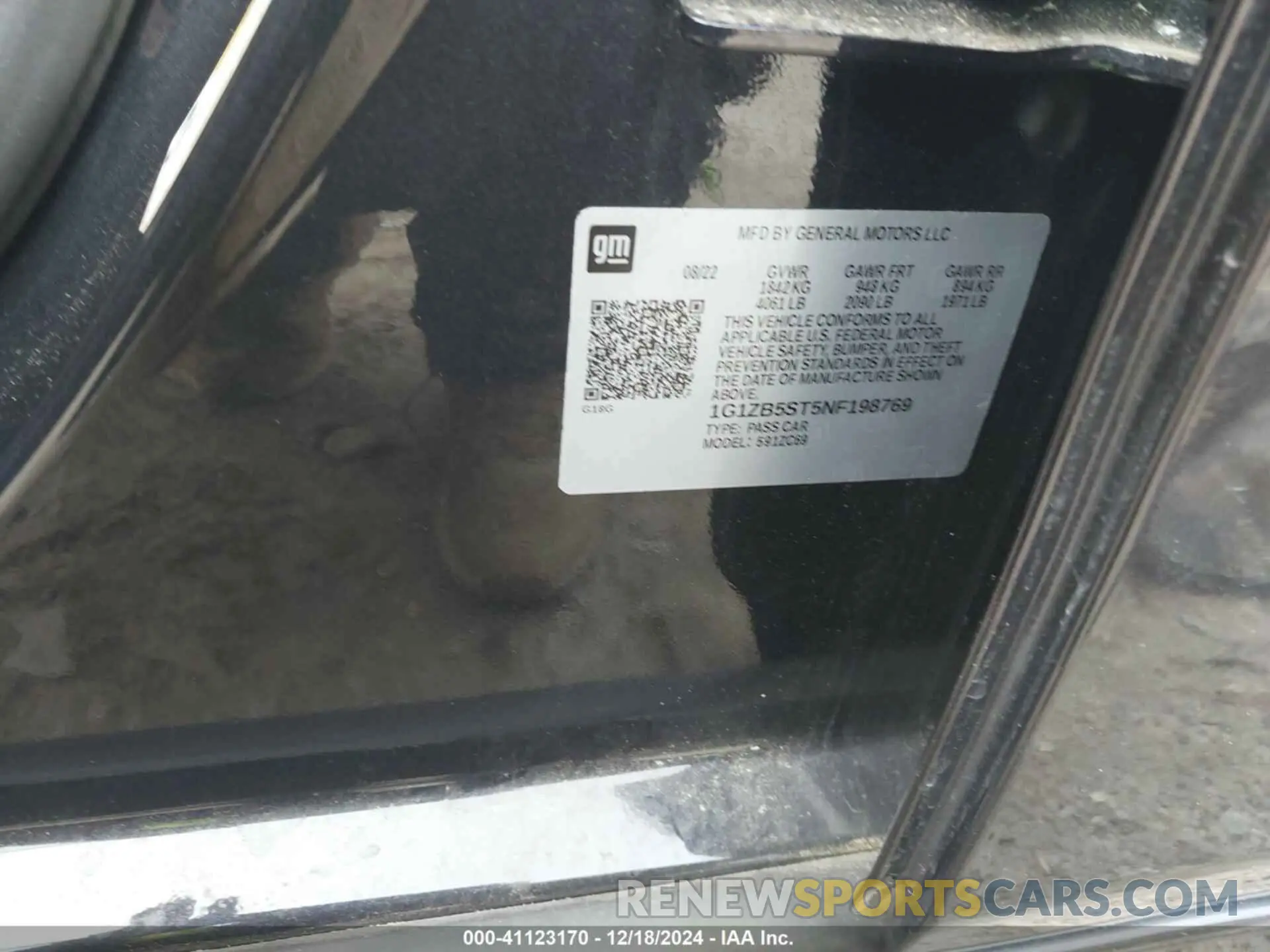 9 fotografías del automóvil dañado 1G1ZB5ST5NF198769 CHEVROLET MALIBU 2022