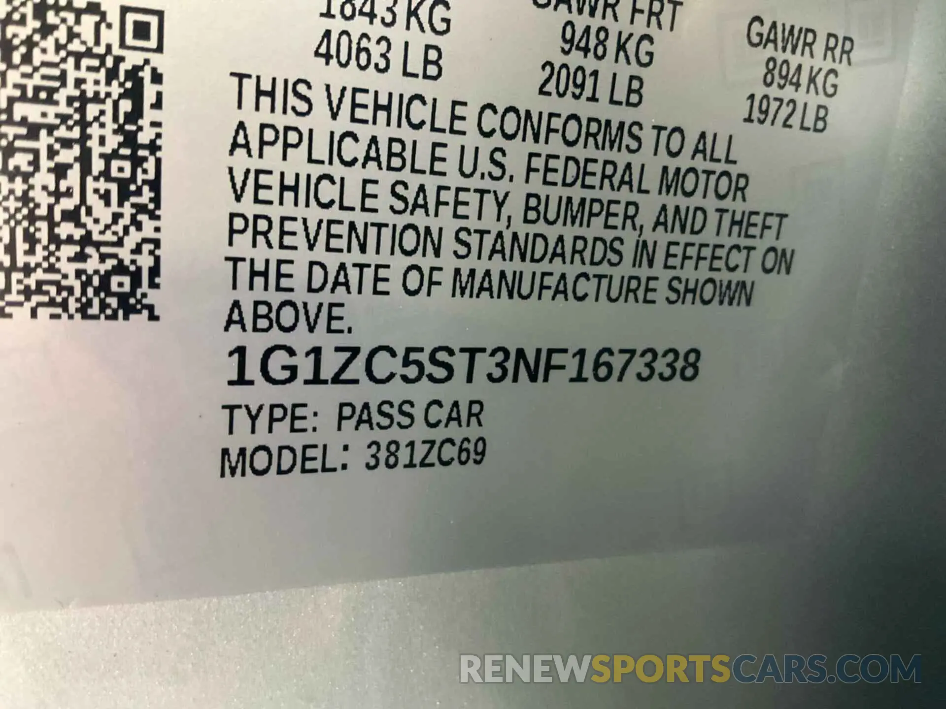 6 fotografías del automóvil dañado 1G1ZC5ST3NF167338 CHEVROLET MALIBU 2022
