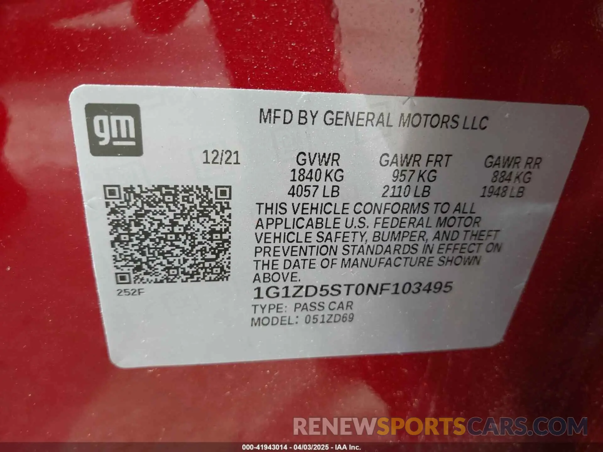 9 fotografías del automóvil dañado 1G1ZD5ST0NF103495 CHEVROLET MALIBU 2022