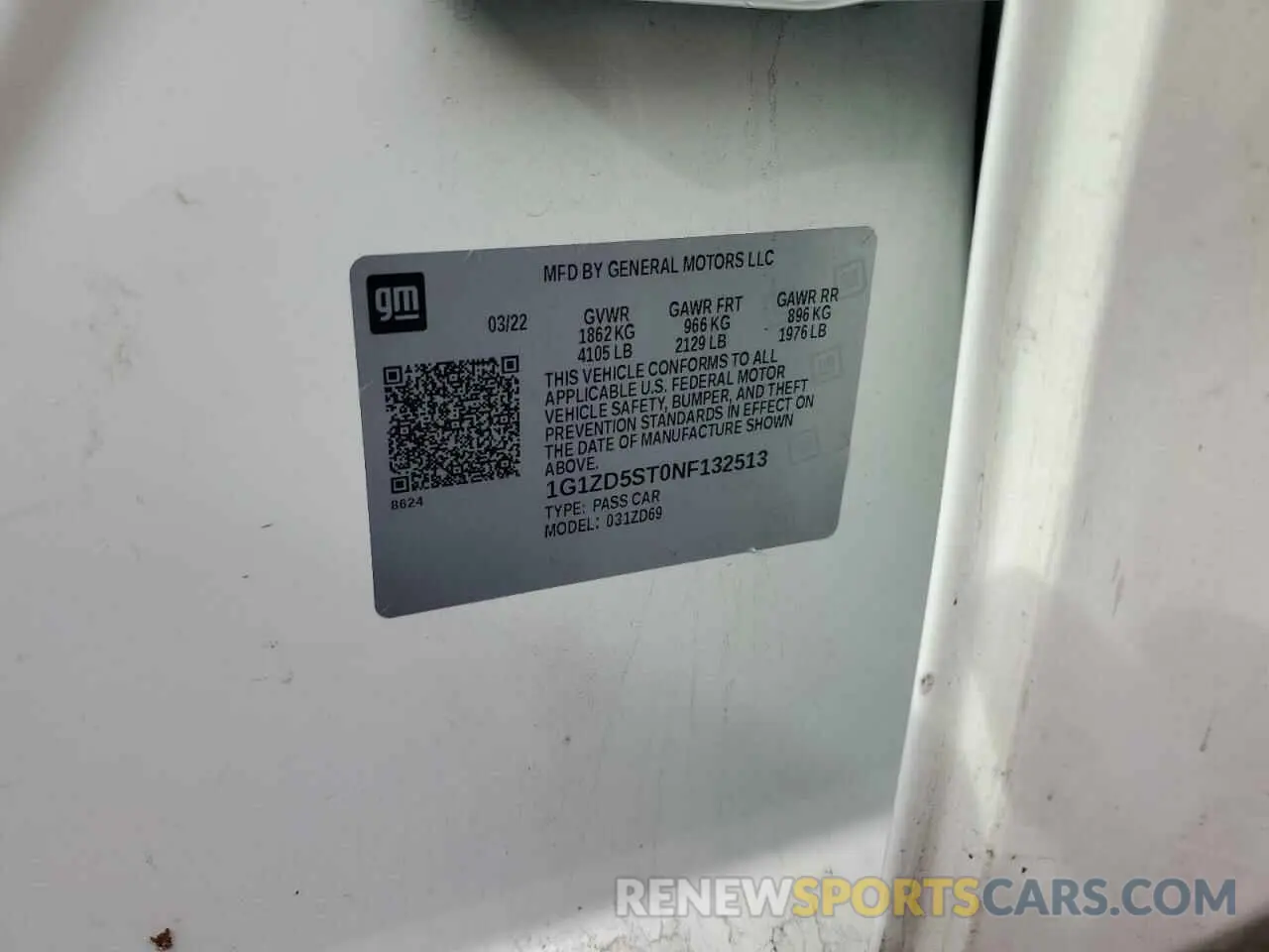 14 fotografías del automóvil dañado 1G1ZD5ST0NF132513 CHEVROLET MALIBU 2022