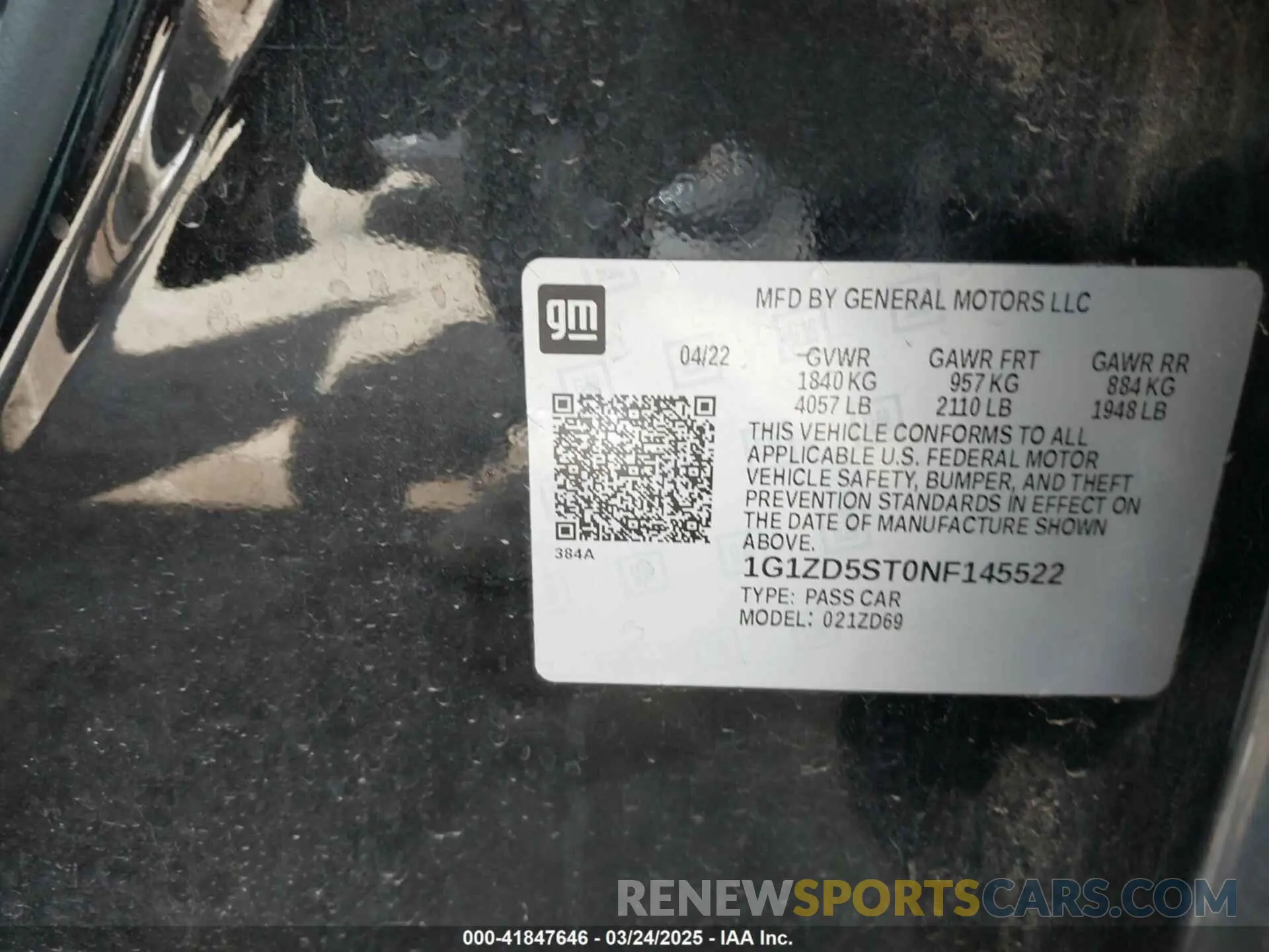 9 fotografías del automóvil dañado 1G1ZD5ST0NF145522 CHEVROLET MALIBU 2022