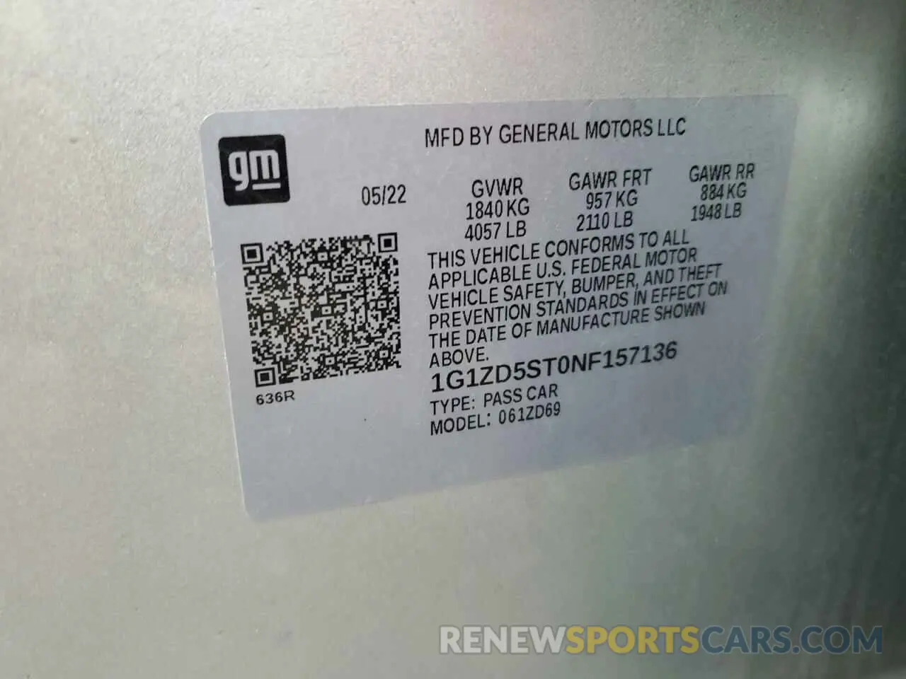 12 fotografías del automóvil dañado 1G1ZD5ST0NF157136 CHEVROLET MALIBU 2022