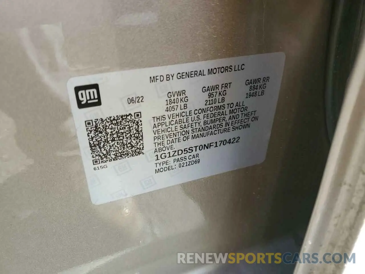 14 fotografías del automóvil dañado 1G1ZD5ST0NF170422 CHEVROLET MALIBU 2022