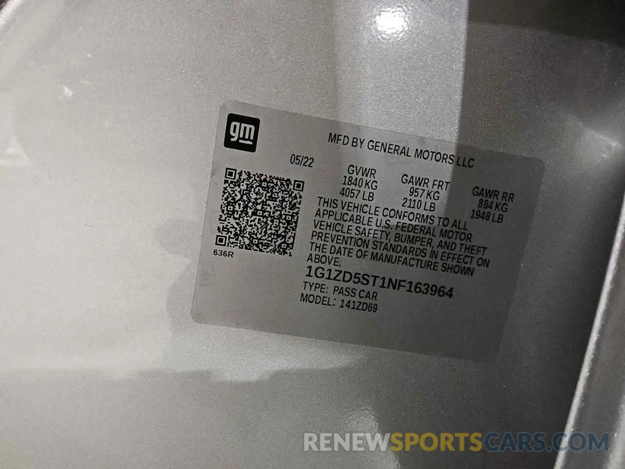 12 fotografías del automóvil dañado 1G1ZD5ST1NF163964 CHEVROLET MALIBU 2022