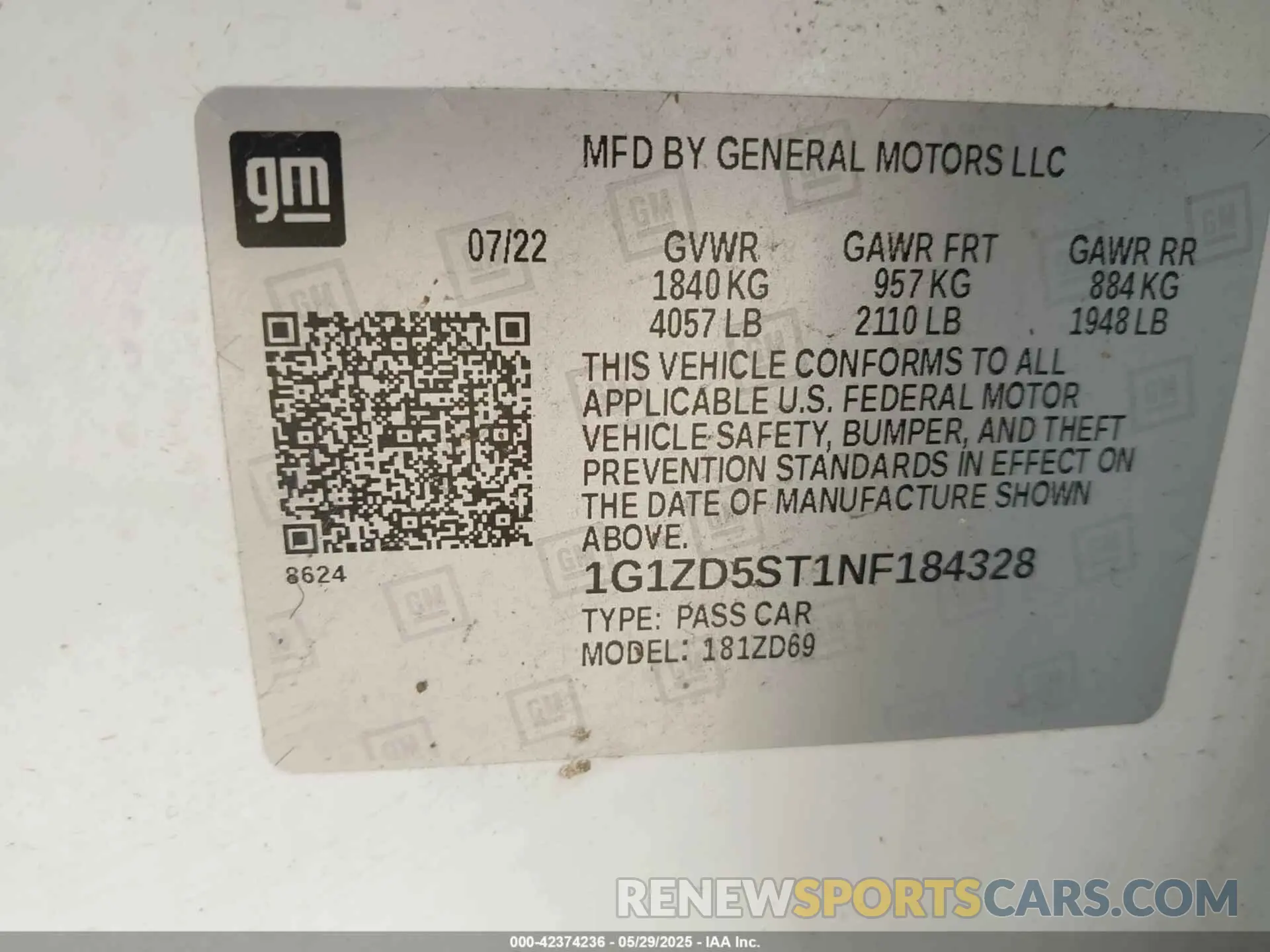 9 fotografías del automóvil dañado 1G1ZD5ST1NF184328 CHEVROLET MALIBU 2022