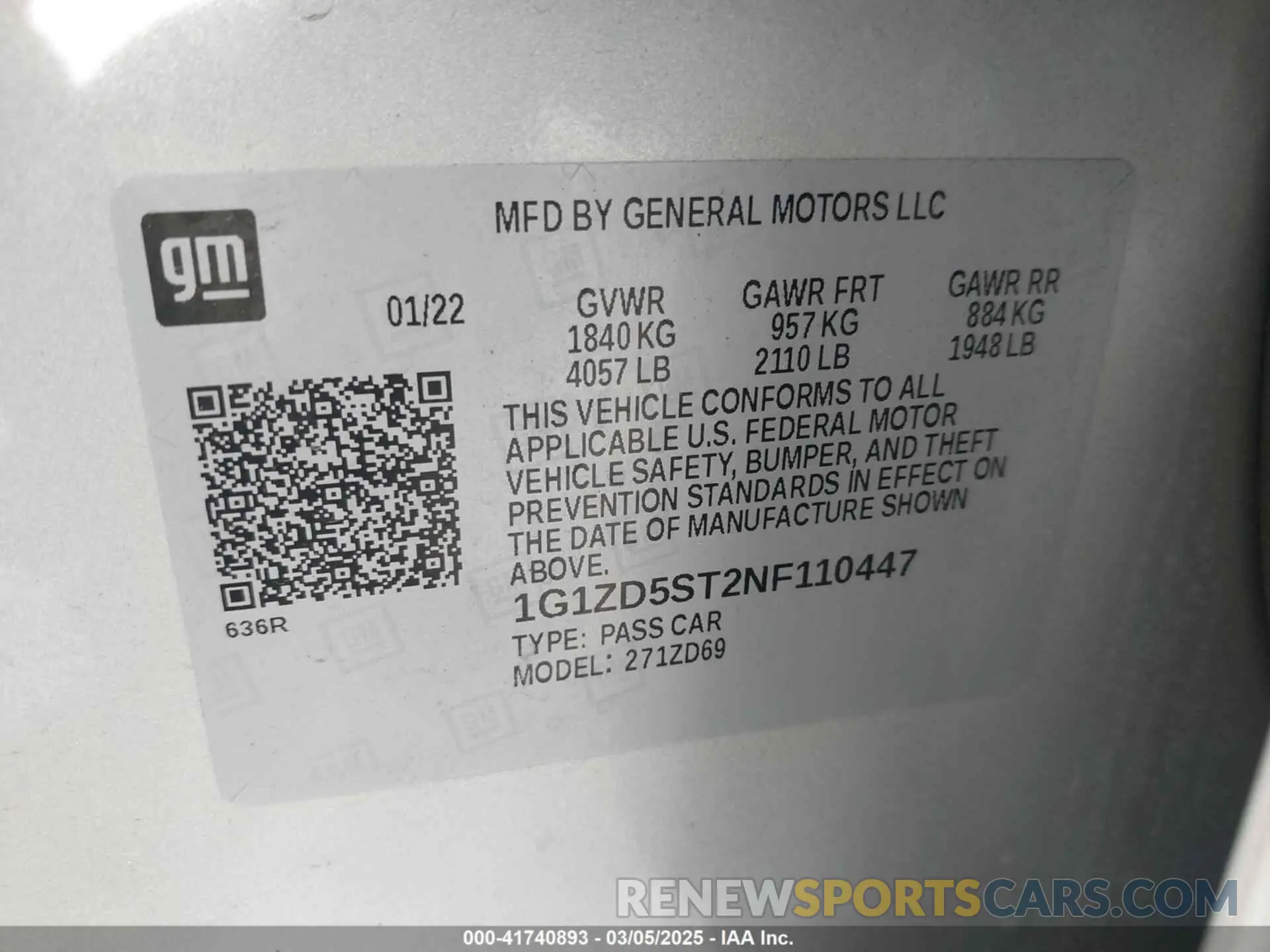 9 fotografías del automóvil dañado 1G1ZD5ST2NF110447 CHEVROLET MALIBU 2022