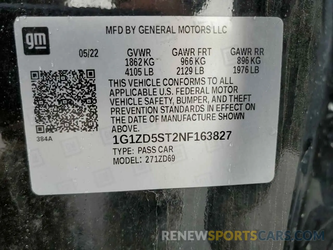 12 fotografías del automóvil dañado 1G1ZD5ST2NF163827 CHEVROLET MALIBU 2022