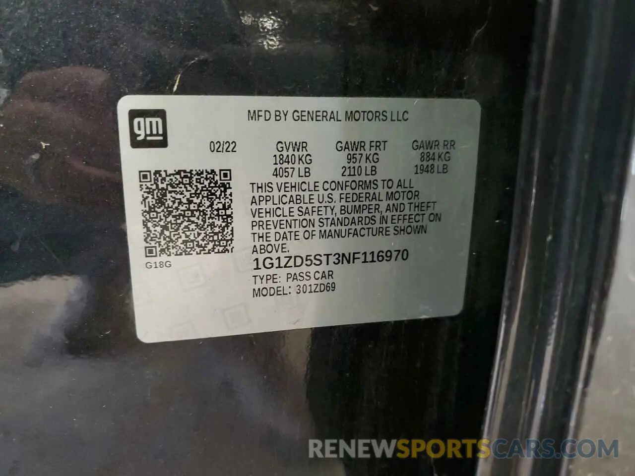 12 fotografías del automóvil dañado 1G1ZD5ST3NF116970 CHEVROLET MALIBU 2022