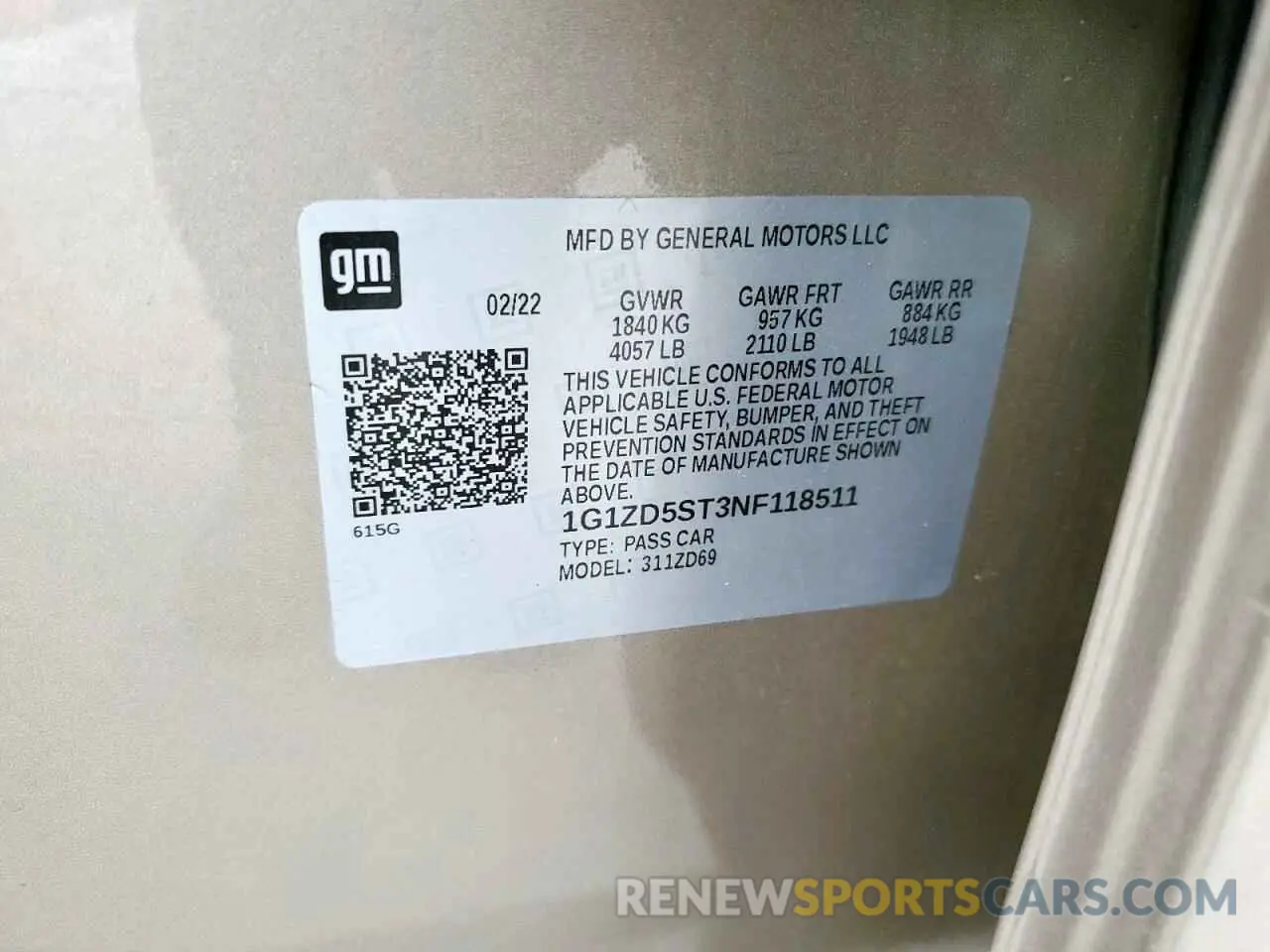 12 fotografías del automóvil dañado 1G1ZD5ST3NF118511 CHEVROLET MALIBU 2022