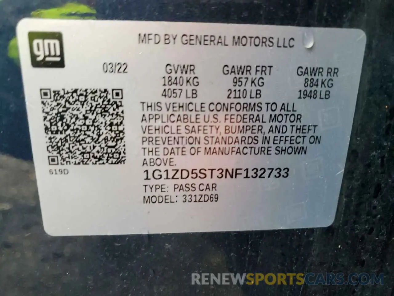12 fotografías del automóvil dañado 1G1ZD5ST3NF132733 CHEVROLET MALIBU 2022