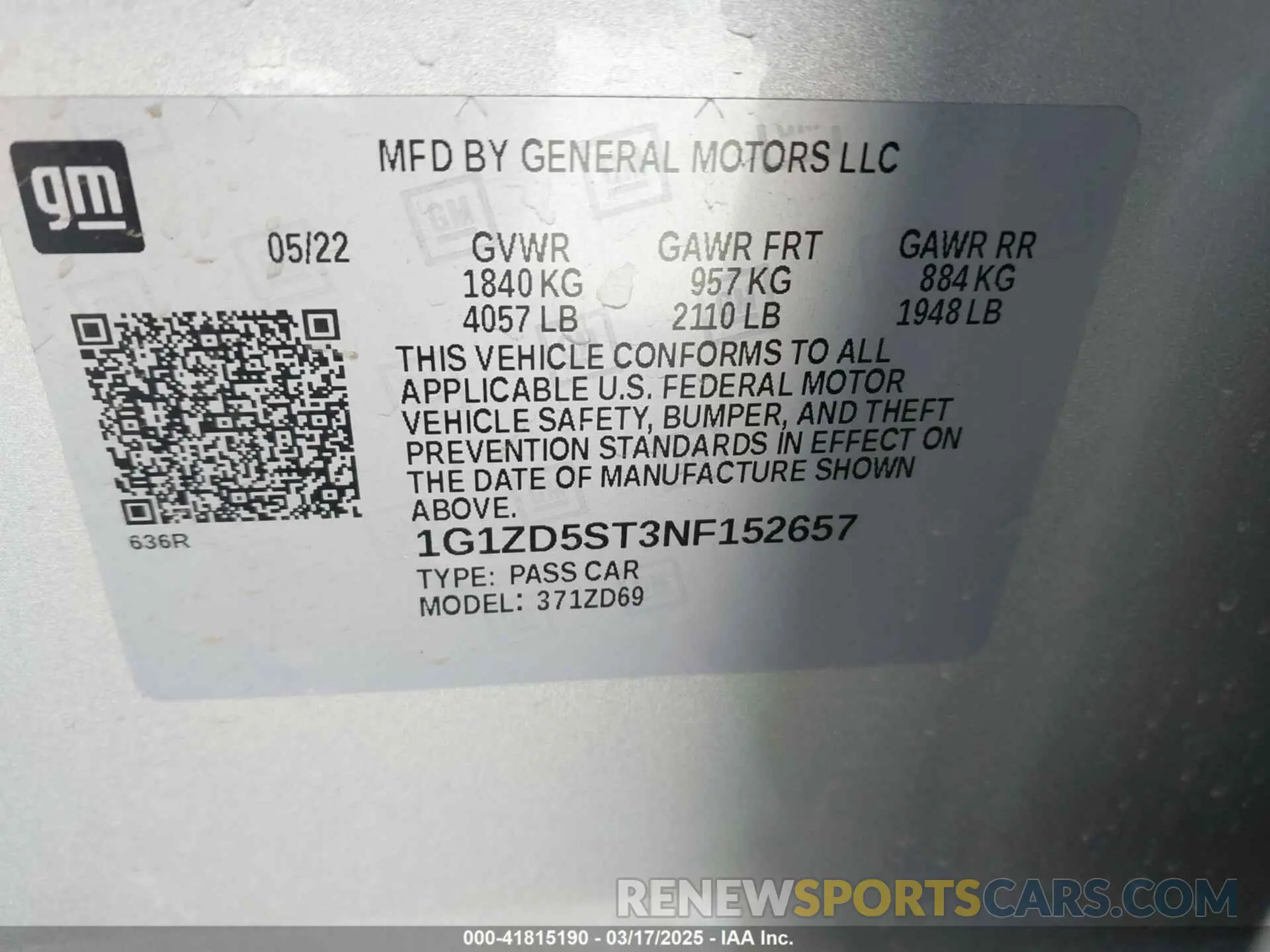 9 fotografías del automóvil dañado 1G1ZD5ST3NF152657 CHEVROLET MALIBU 2022