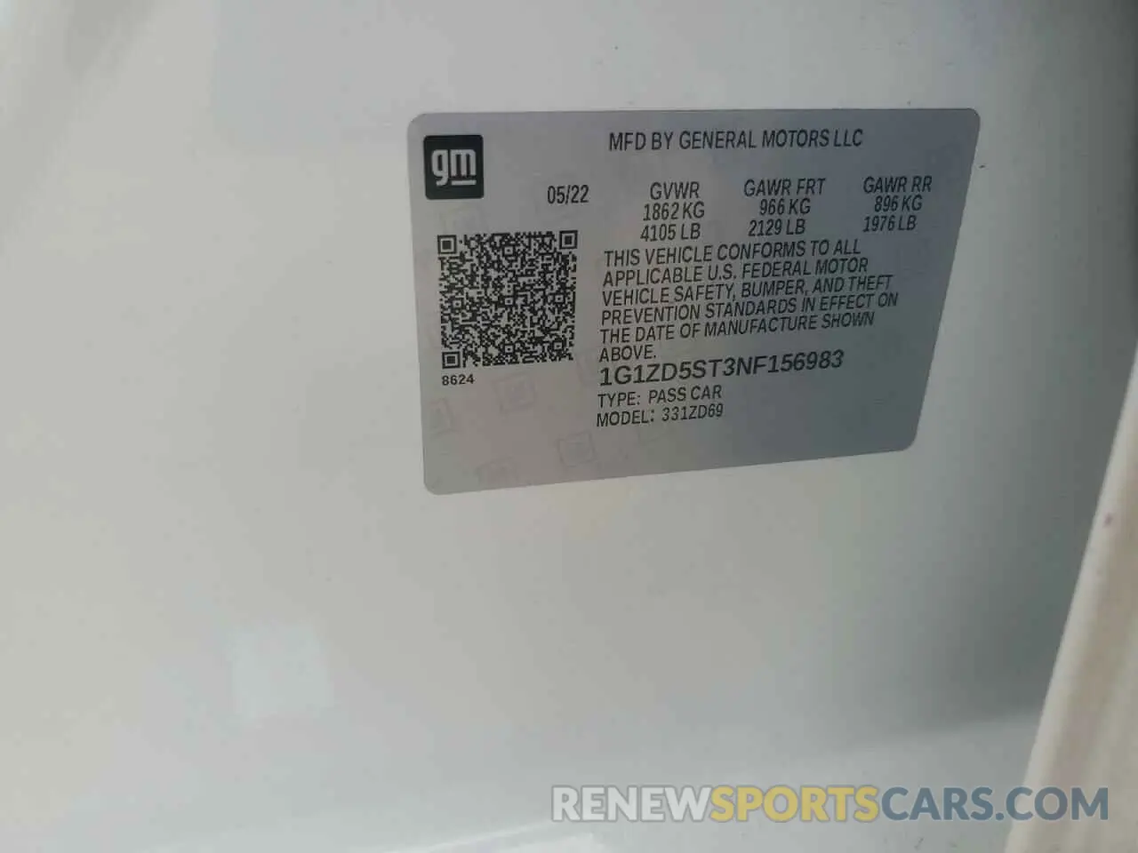 12 fotografías del automóvil dañado 1G1ZD5ST3NF156983 CHEVROLET MALIBU 2022