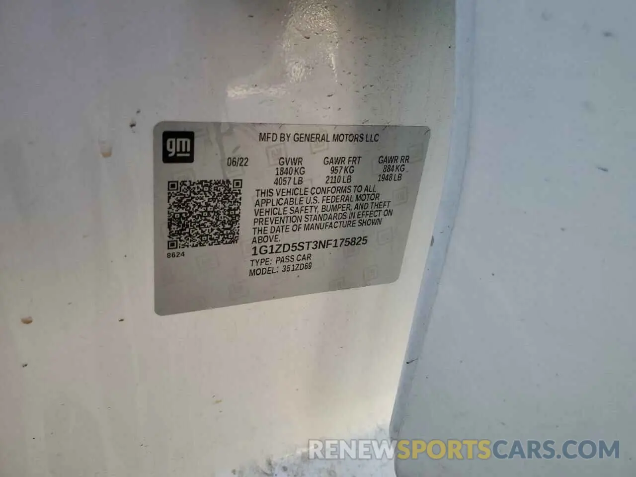 14 fotografías del automóvil dañado 1G1ZD5ST3NF175825 CHEVROLET MALIBU 2022
