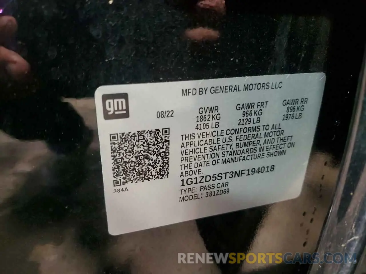 12 fotografías del automóvil dañado 1G1ZD5ST3NF194018 CHEVROLET MALIBU 2022