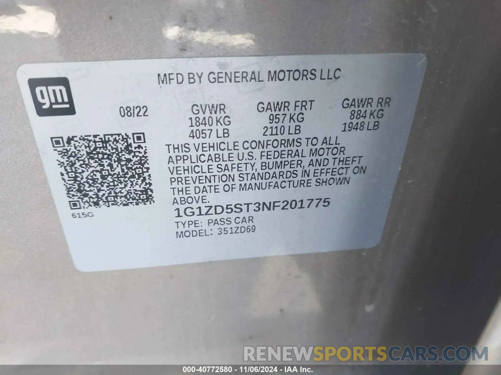 9 fotografías del automóvil dañado 1G1ZD5ST3NF201775 CHEVROLET MALIBU 2022